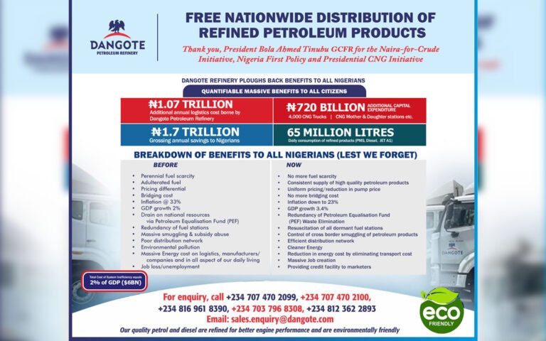 Dangote Refinery Refined Products Free Delivery Launch Date