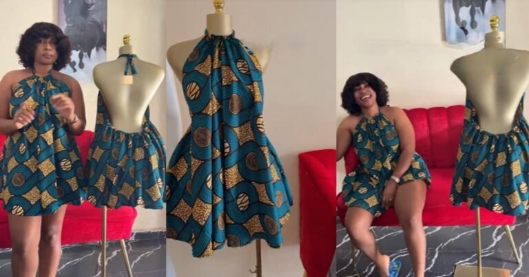 Lady shares the surprising advice her mom gave her after seeing the backless dress she made for customers (VIDEO)