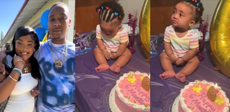 Little baby melts hearts online after getting emotional while she was being celebrated on her "six months birthday" (VIDEO)