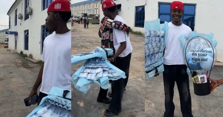 Lovely moment a Nigerian dad surprised his son on his sign-out day at school (WATCH) Lovely moment a Nigerian dad surprised his son on his sign-out day at school (WATCH)