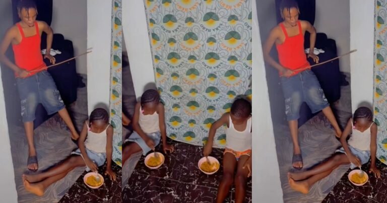 “They must finish the food” – Man attempts to disc!pline his kids for refusing to eat (WATCH) "They must finish the food" – Man attempts to disc!pline his kids for refusing to eat (WATCH)