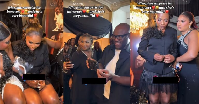 40-year-old shy lady struggled to face the crowd at her surprise birthday party