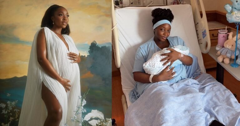 Actress Ini Dima-Okojie celebrates her first birthday as a mother as she welcomes a baby boy (PHOTOS)