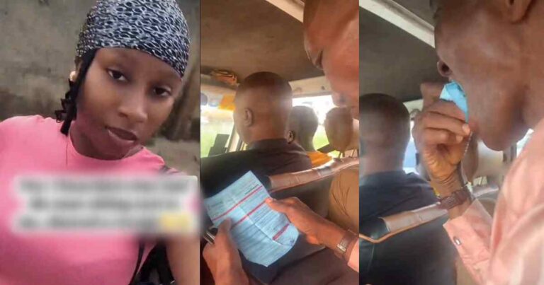 Lady stunned after passenger sitting beside her casually chews a receipt during the trip (Watch) Lady stunned after passenger sitting beside her casually chews a receipt during the trip (Watch)