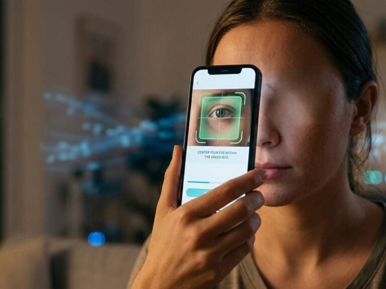 person holding a smartphone close to their face