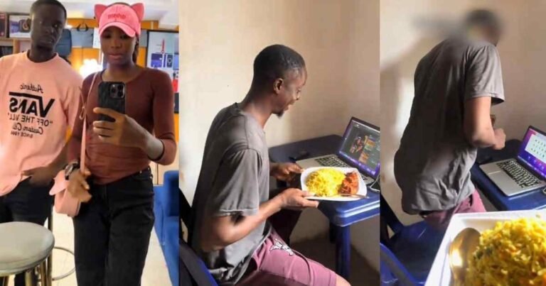 “Food is his love language” – Woman shares how her lastborn husband reacts whenever he sees food (Watch) "Food is his love language" - Woman shares how her lastborn husband reacts whenever he sees food (Watch)