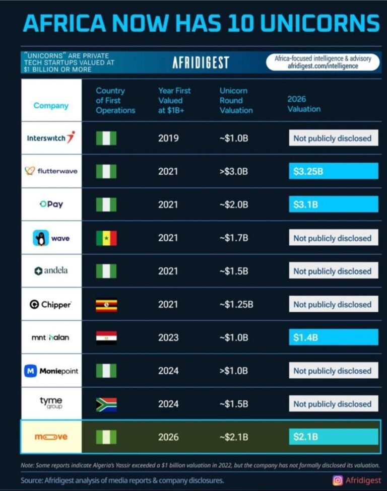 Africa’s unicorn club grows to 10, Nigeria remains continent’s dominant hub Screenshot_20260806_202508