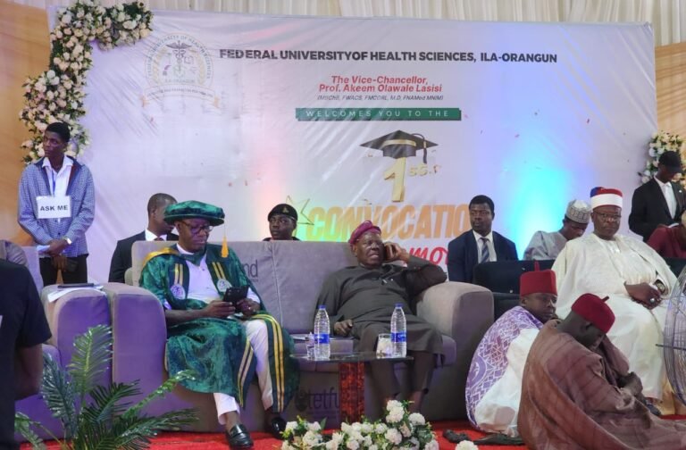 Fayemi at the Federal University of Health Sciences, Ila Orangun, Osun State