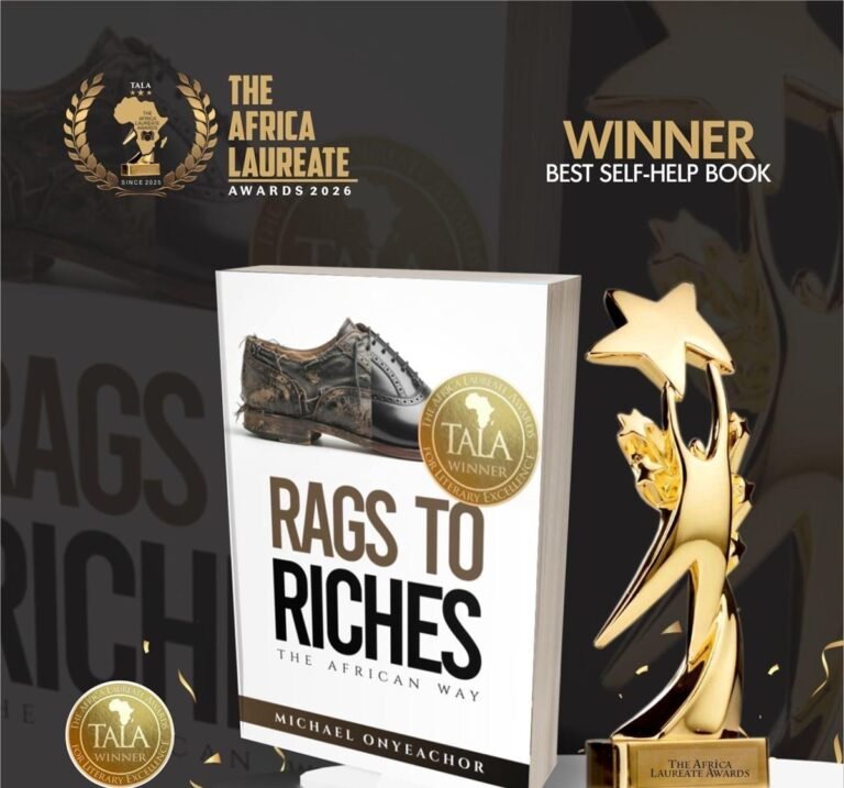 Onyeachor’s ‘Rags to Riches; the African Way’ wins Africa Laureate Award