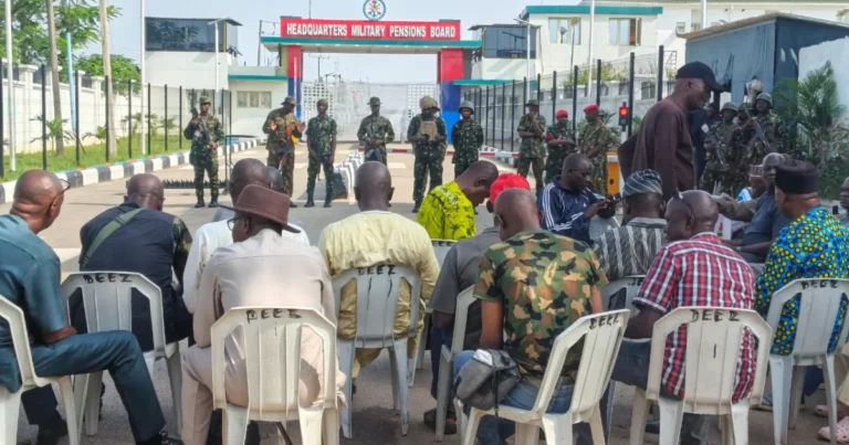Protesting military retirees block pensions board in Abuja